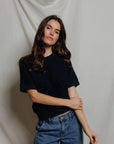 ZIGGY SHORT SLEEVE SWEATSHIRT IN NAVY