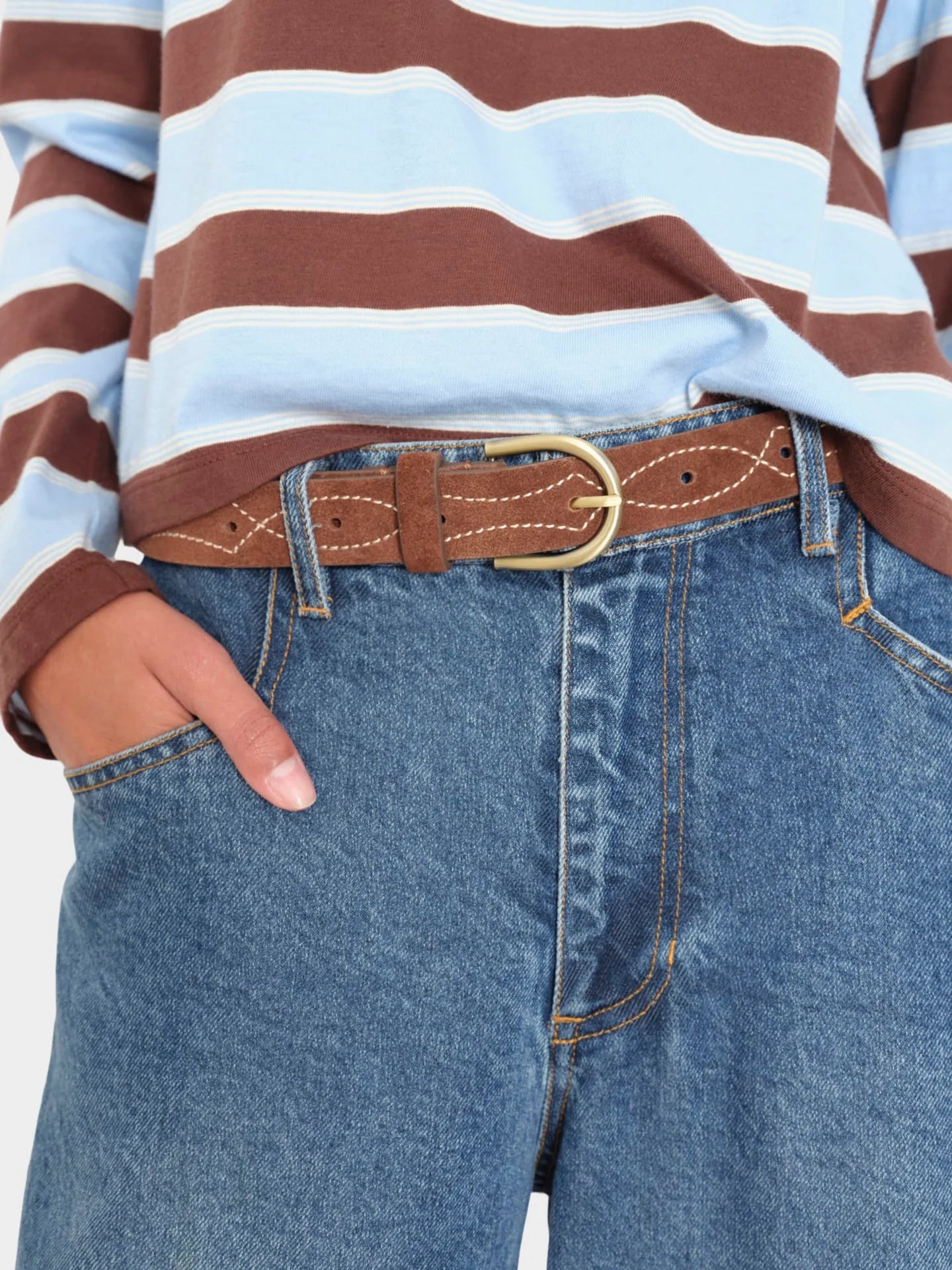 LAREDO BELT IN MAHOGANY