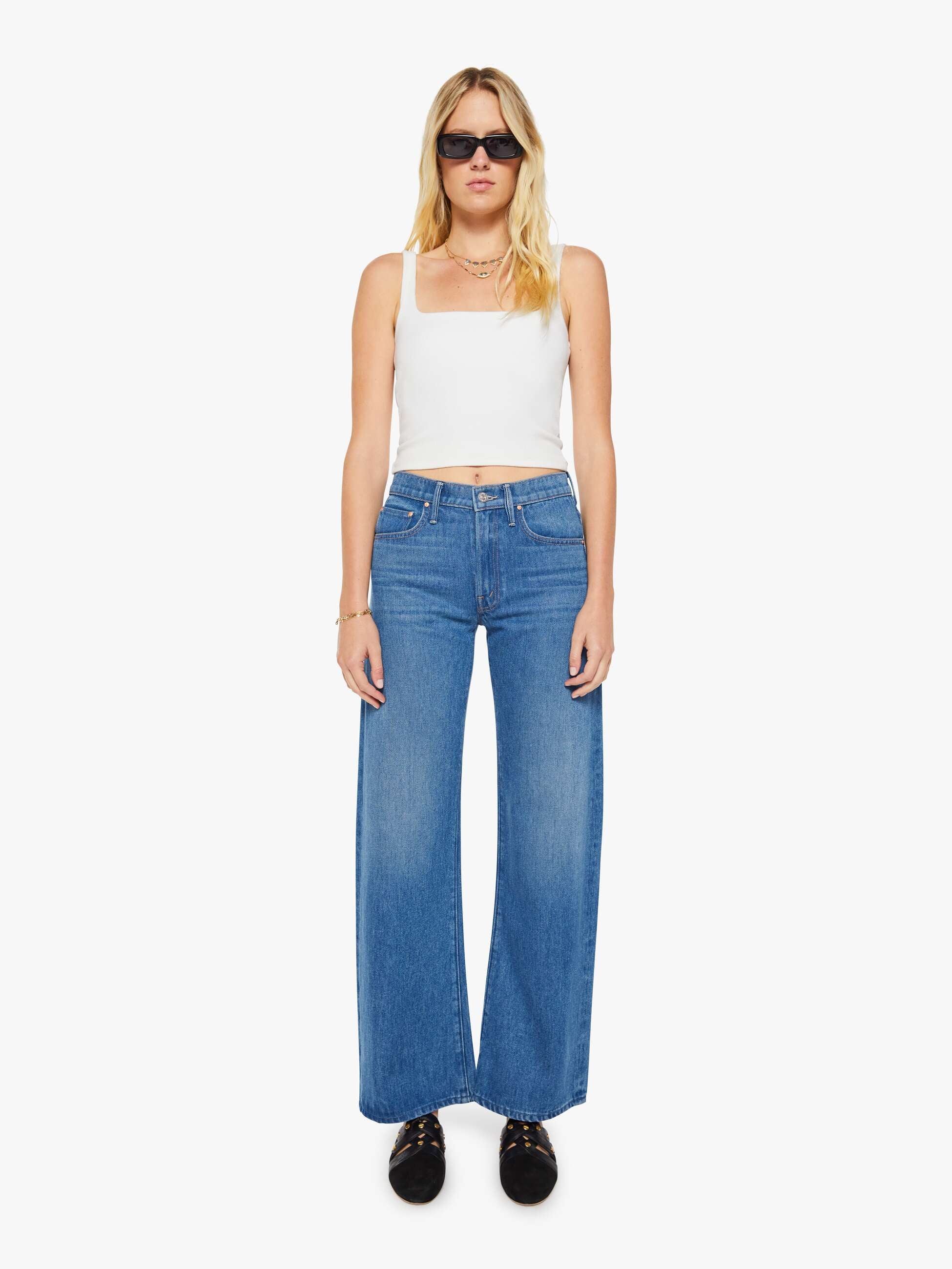 MID RISE LASSO SNEAK JEANS