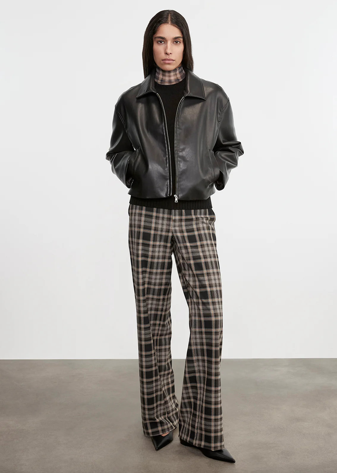 VEGAN LEATHER MINIMAL JACKET