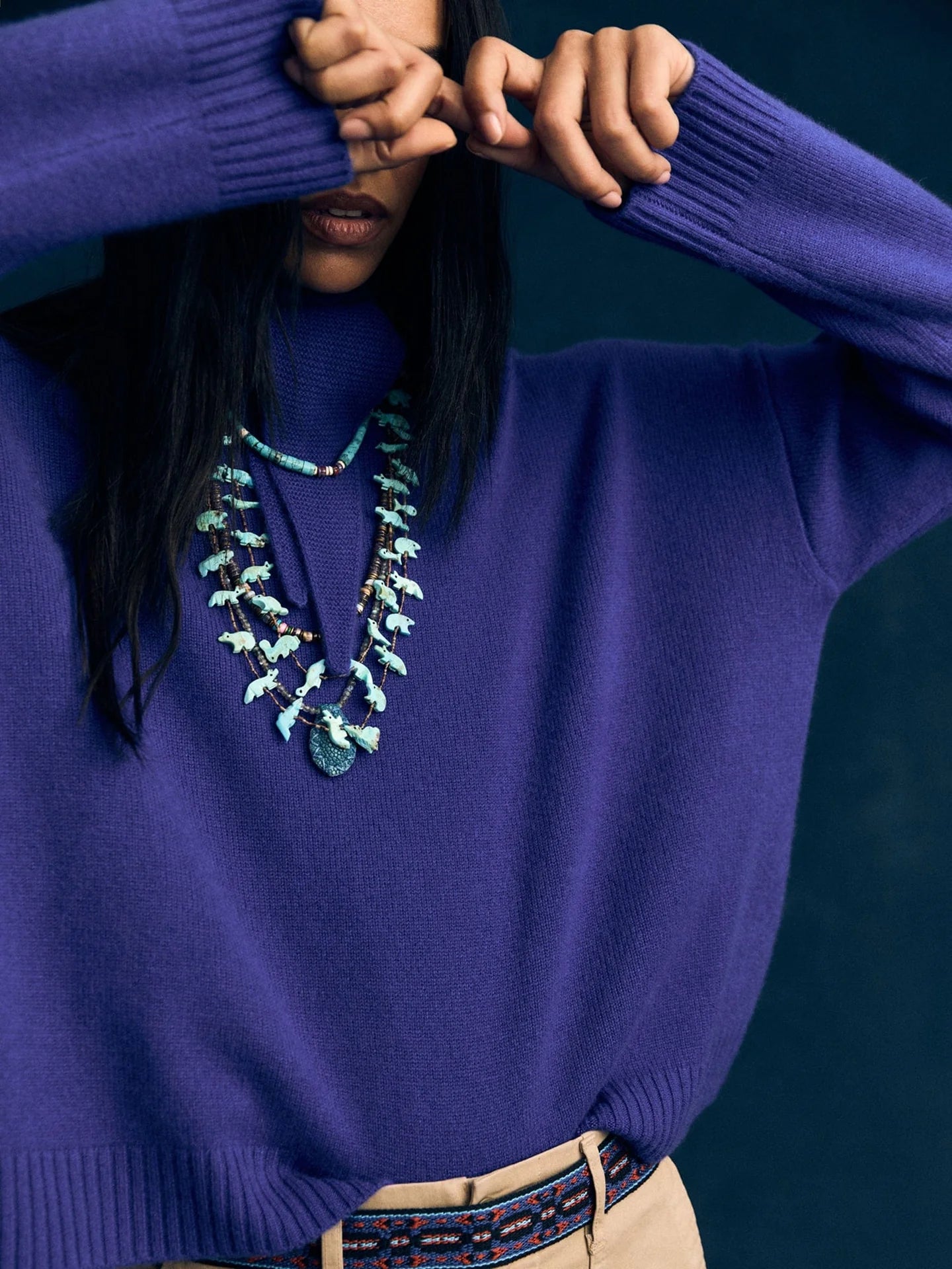 LELA SWEATER IN BRIGHT COBALT
