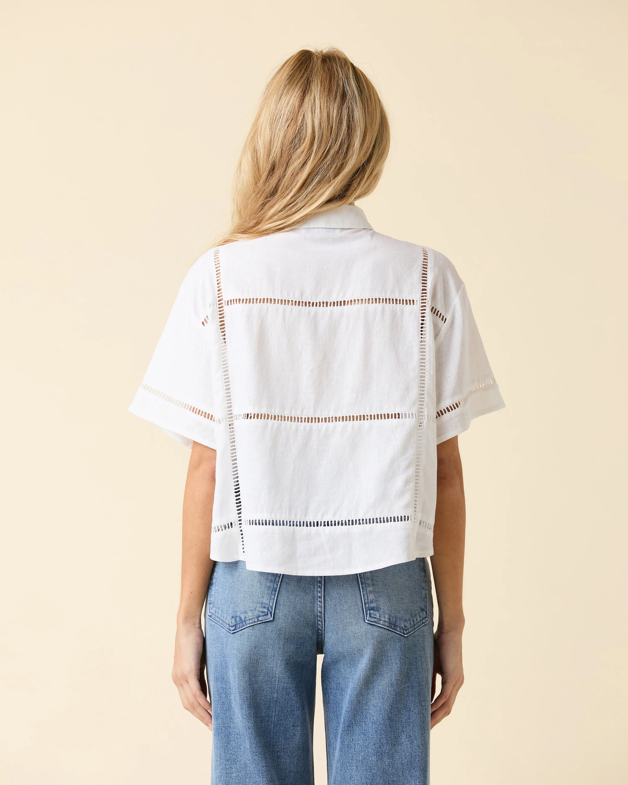 LINEN EYELET SHIRT