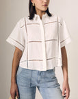 LINEN EYELET SHIRT