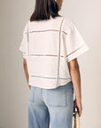 LINEN EYELET SHIRT