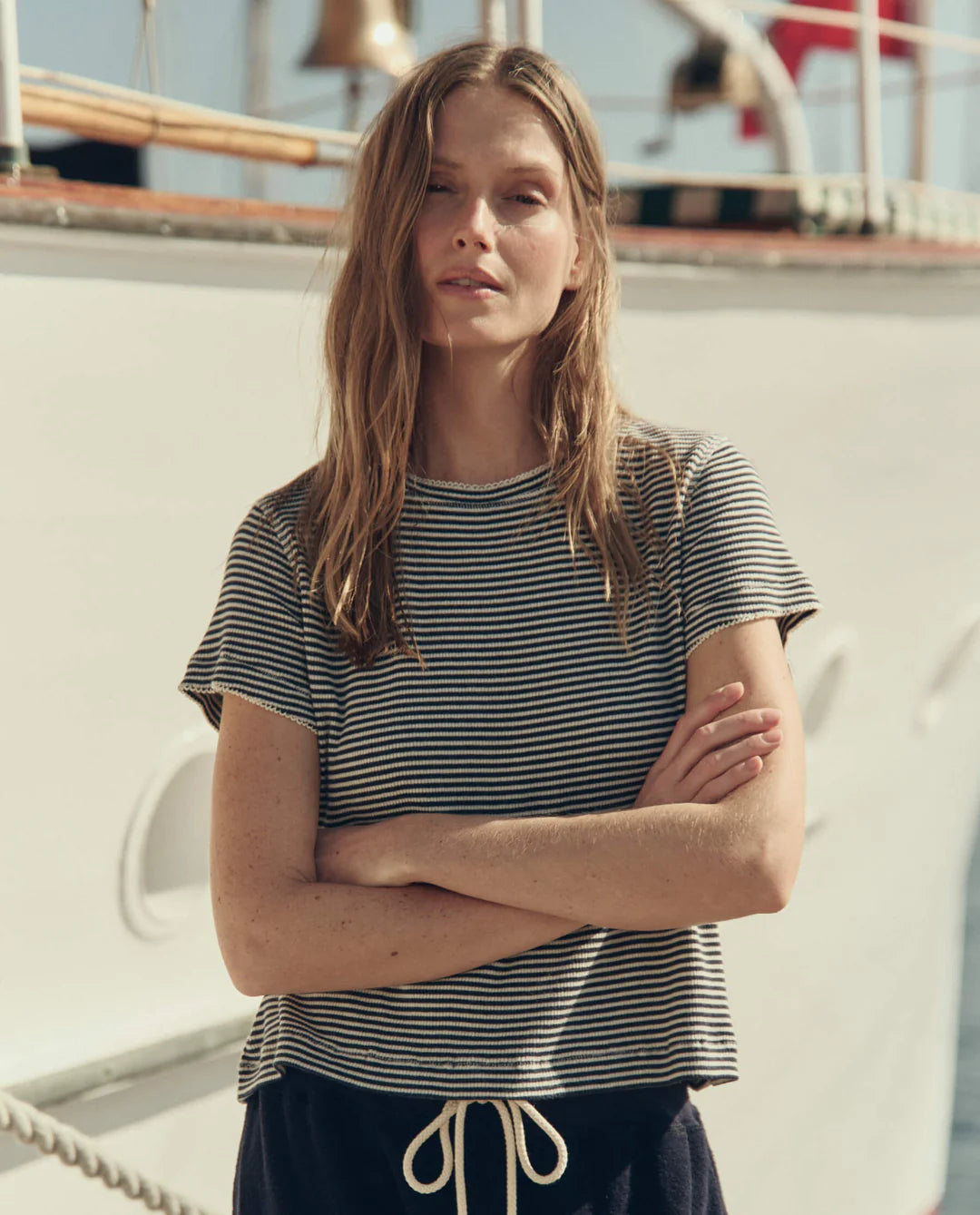 LITTLE TEE IN NAVY STRIPE
