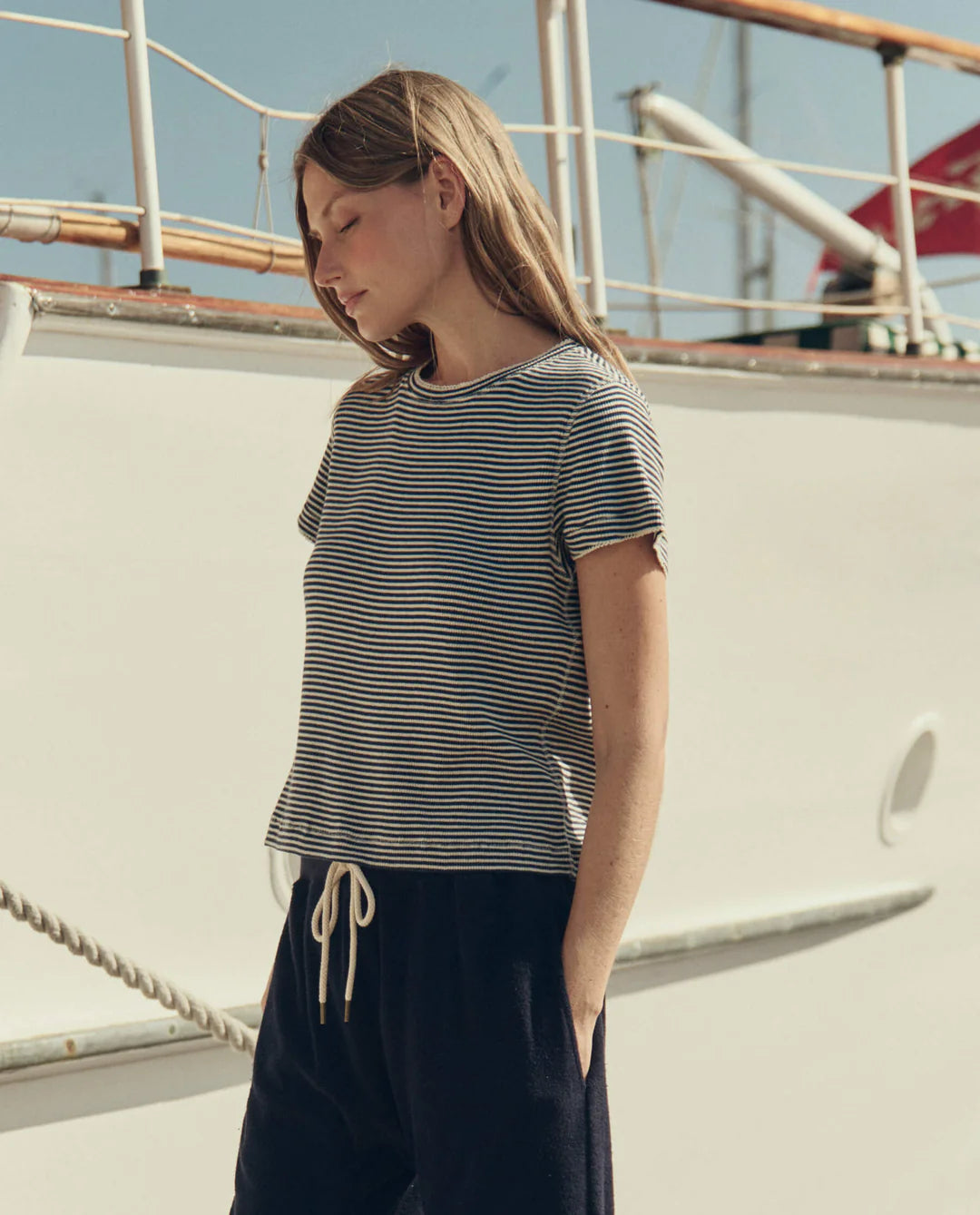 LITTLE TEE IN NAVY STRIPE