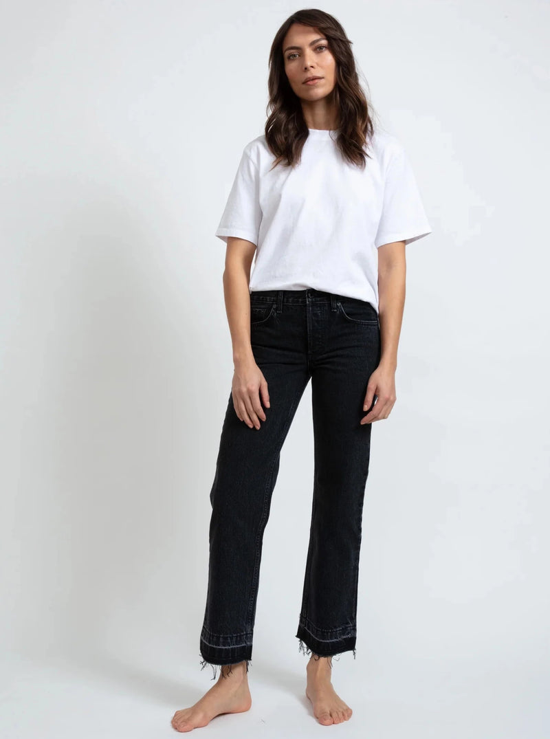 LOW RISE STRAIGHT JEANS IN STONE