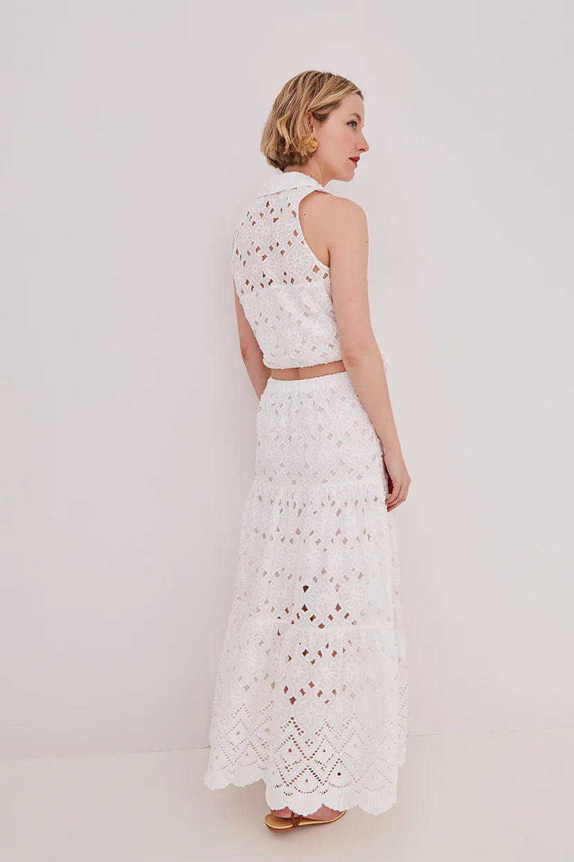 HIGHLAND TOP IN WHITE EYELET