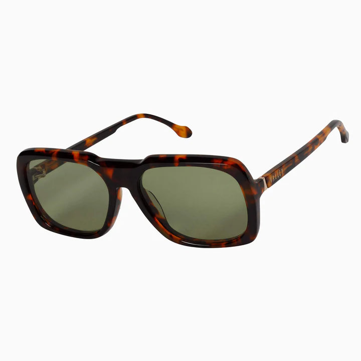 MEMOIR SUNNIES IN TORTOISESHELL WITH OLIVE LENSES