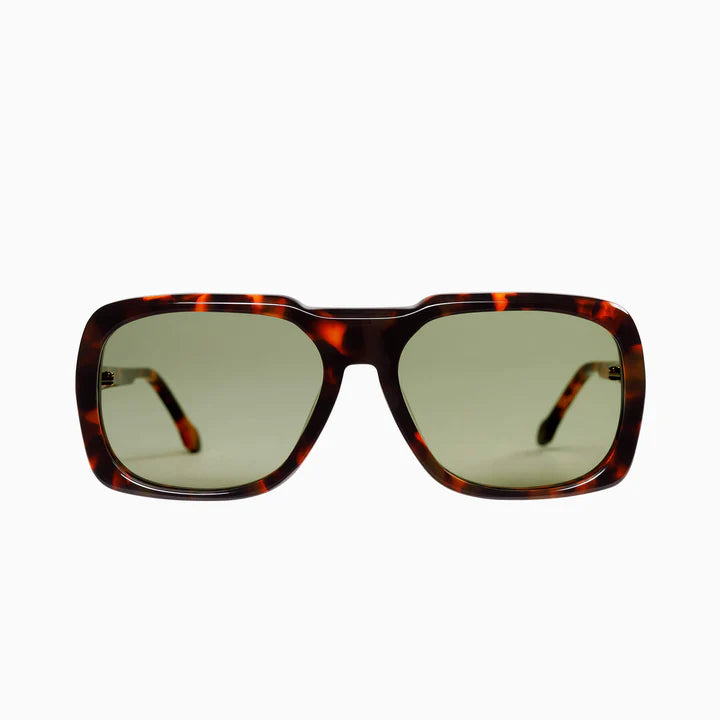 MEMOIR SUNNIES IN TORTOISESHELL WITH OLIVE LENSES