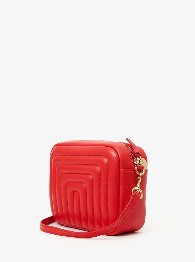 MIDI SAC IN QUILTED ROUGE NAPPA LEATHER