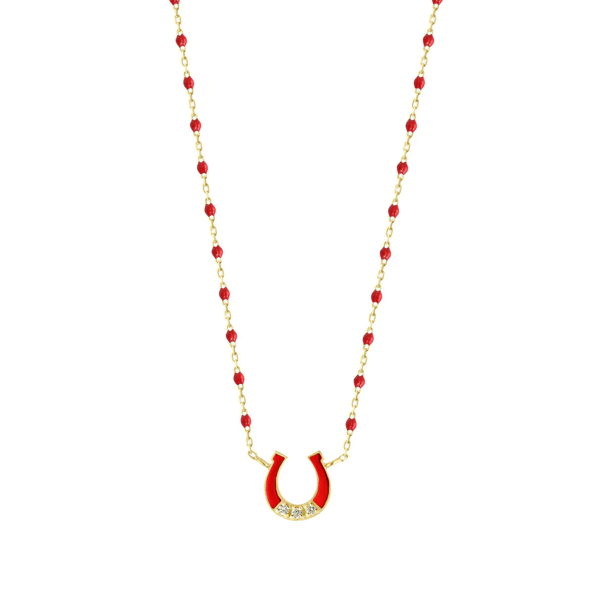 16.5" MINI DIAMOND HORSESHOE POPPY NECKLACE