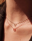 16.5" MINI DIAMOND HORSESHOE POPPY NECKLACE