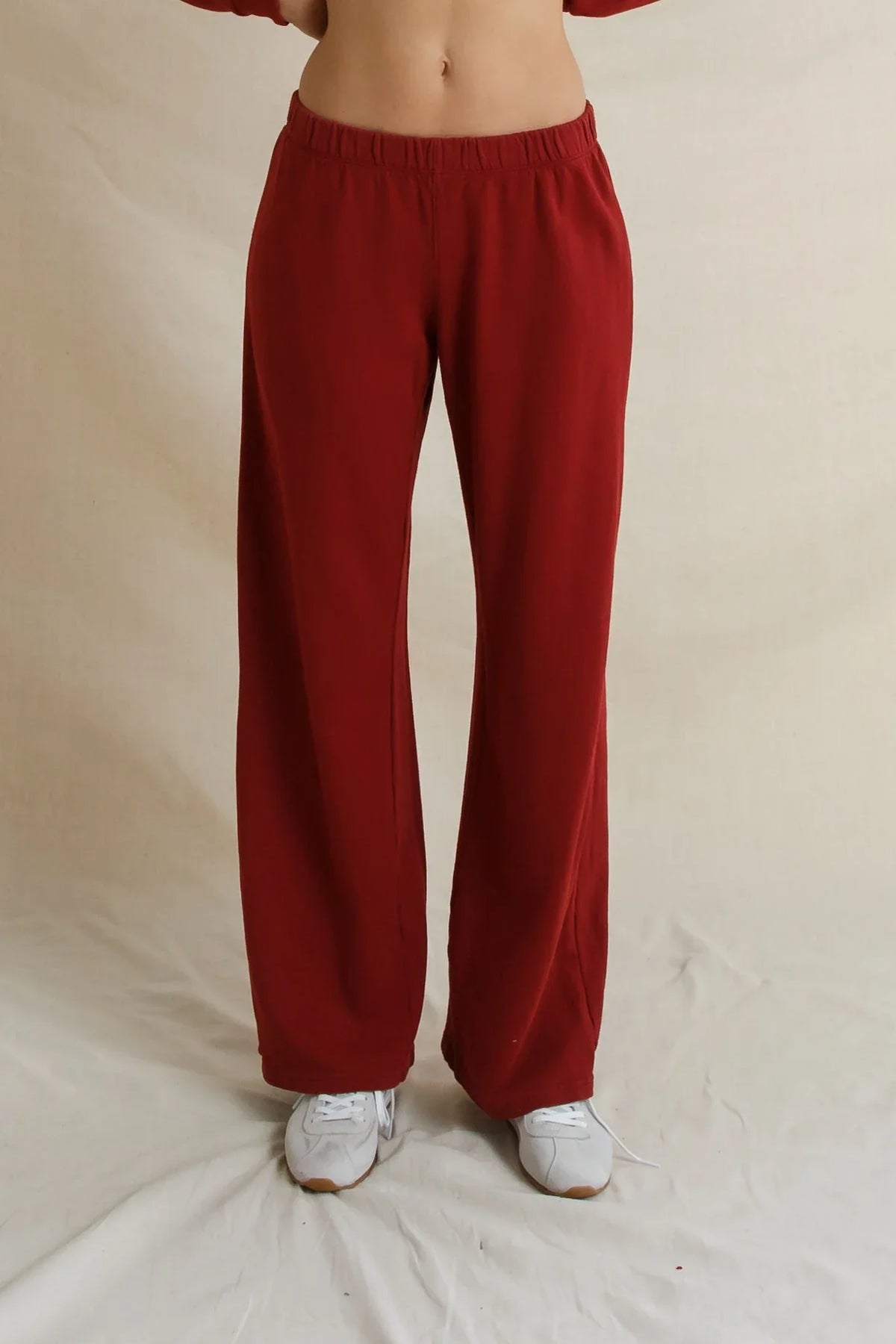 NORA FRENCH TERRY PANT IN RUBY RED