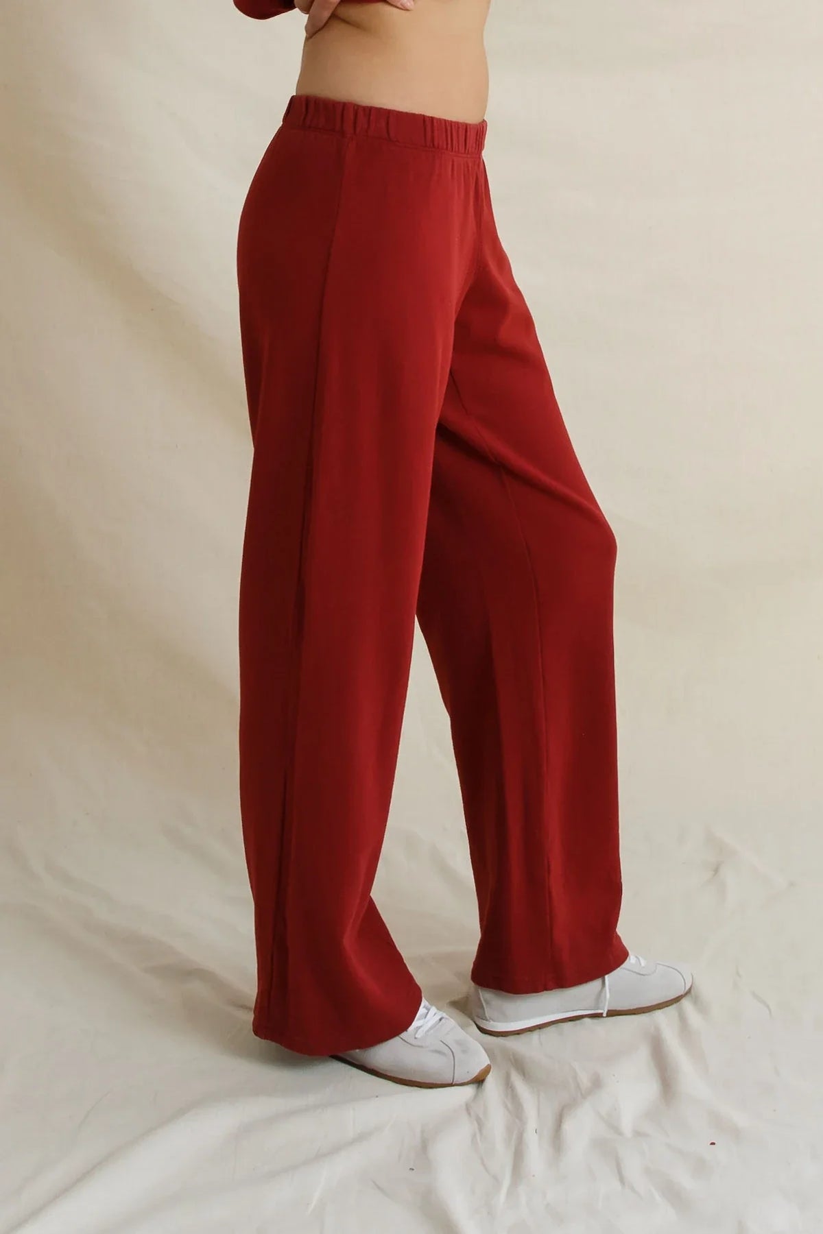 NORA FRENCH TERRY PANT IN RUBY RED