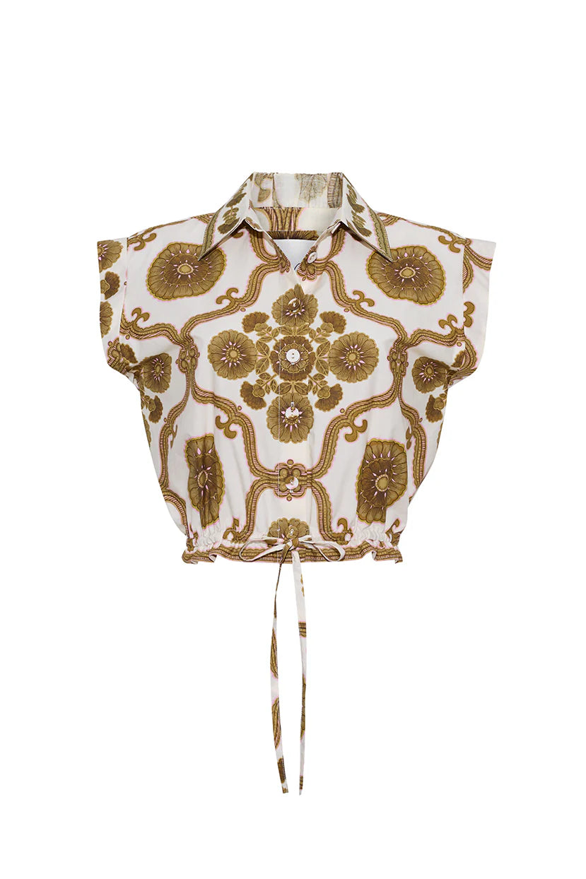 OCTAVIA TOP IN FLORAL OLIVE