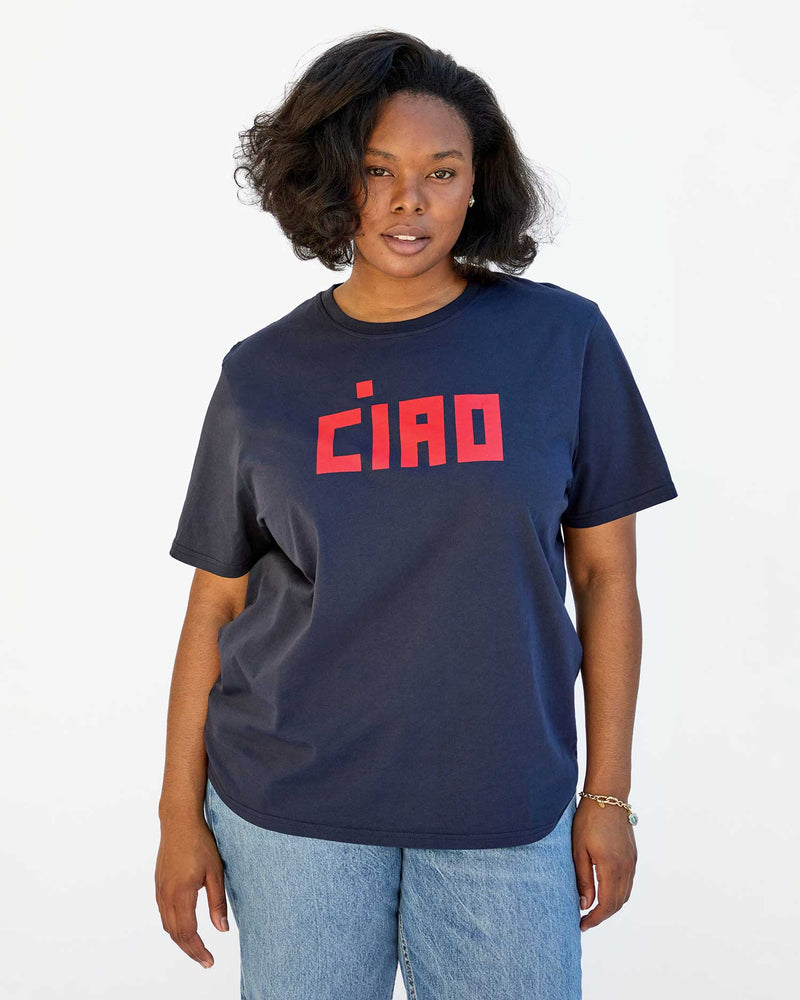 ORIGINAL TEE IN NAVY W/POPPY CIAO