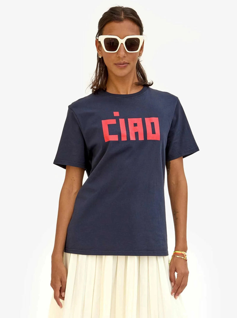 ORIGINAL TEE IN NAVY W/POPPY CIAO