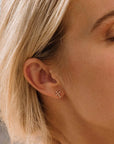 OPAL PEARLED CROSS DIAMOND EARRINGS