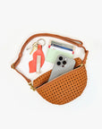 PETITE FANNY PACK IN TAN RATTAN