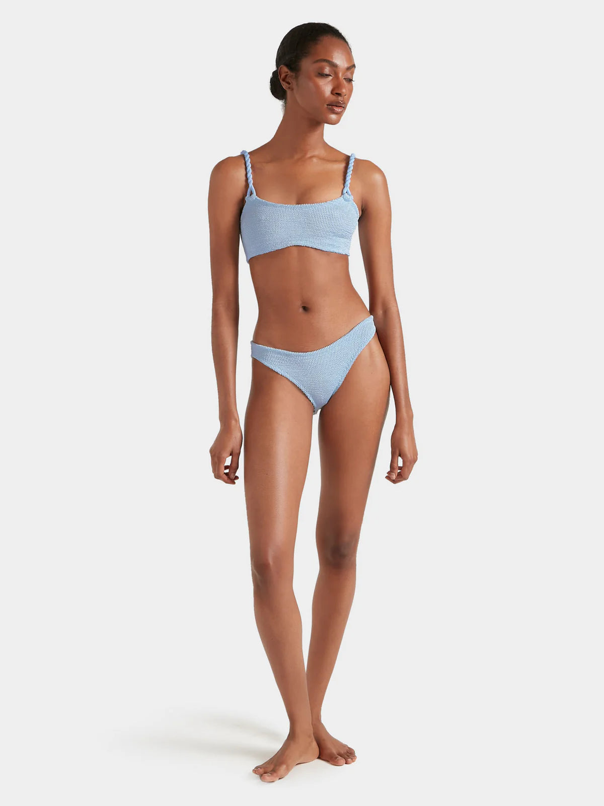 PHOEBE BIKINI SET IN METALLIC ICE BLUE