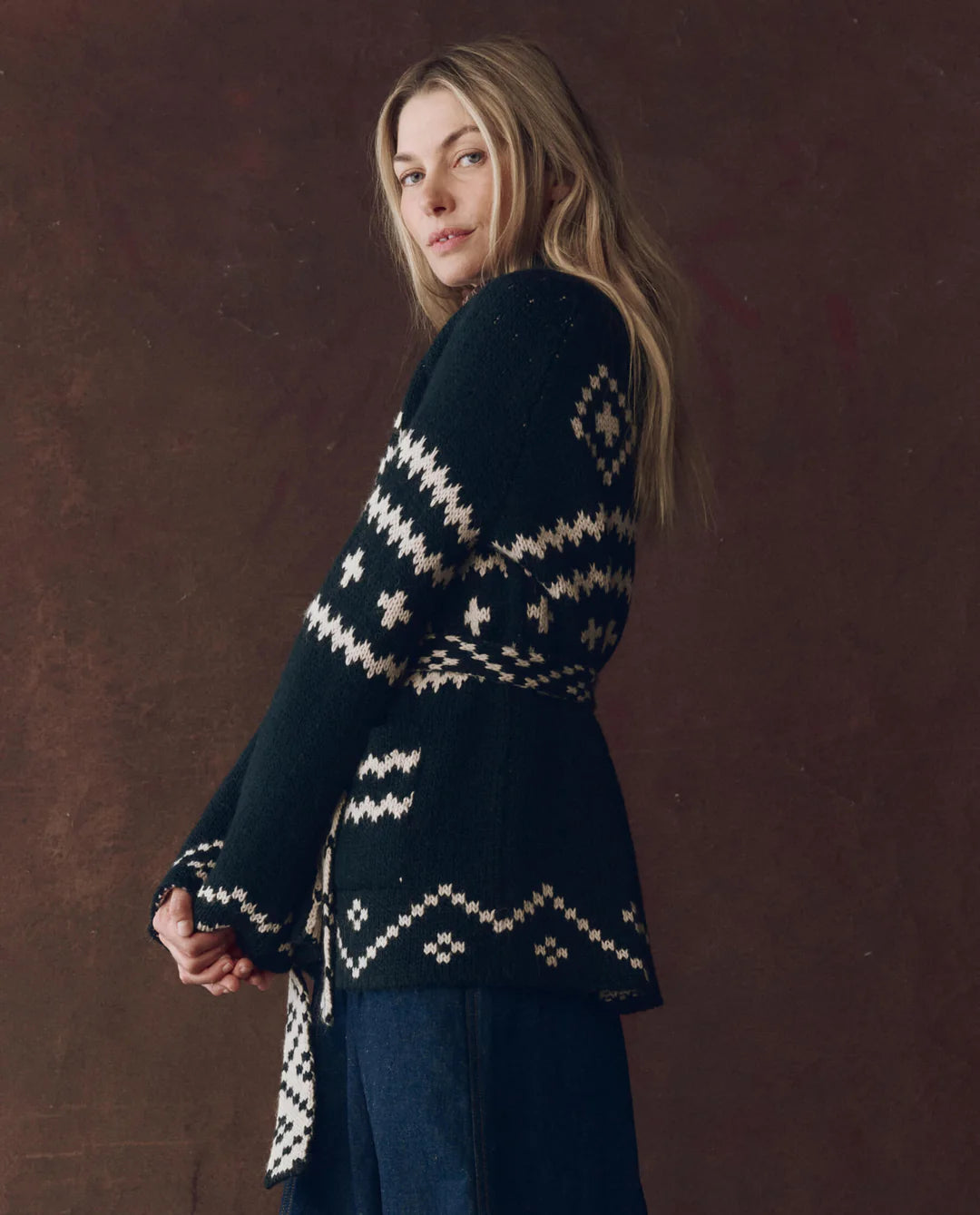 REVERSIBLE SHEPHERD CARDIGAN