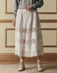 ROSETTE CROCHET CANARY SKIRT IN CREAM