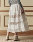 ROSETTE CROCHET CANARY SKIRT IN CREAM