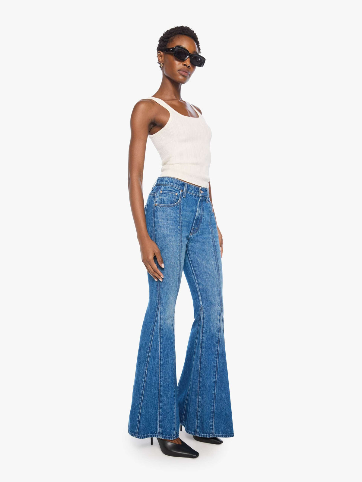 SEAMED DOLLOP HEEL JEANS