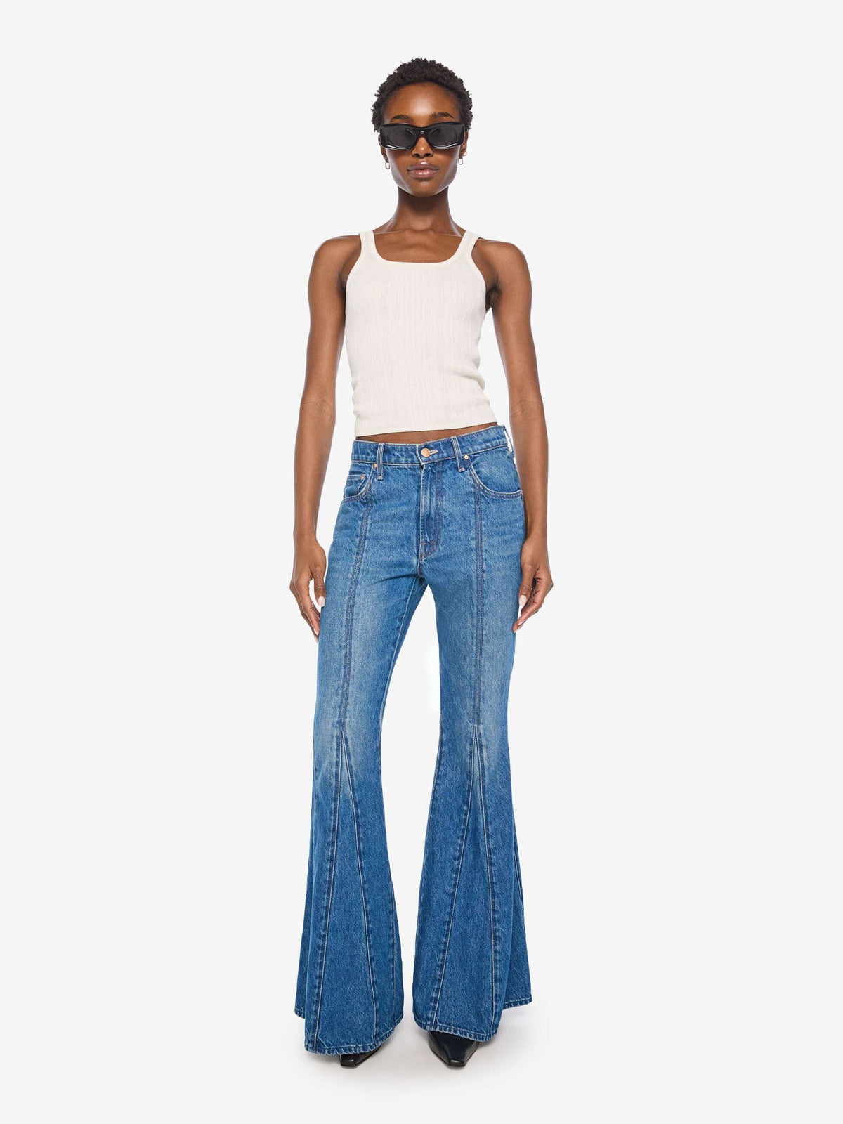 SEAMED DOLLOP HEEL JEANS