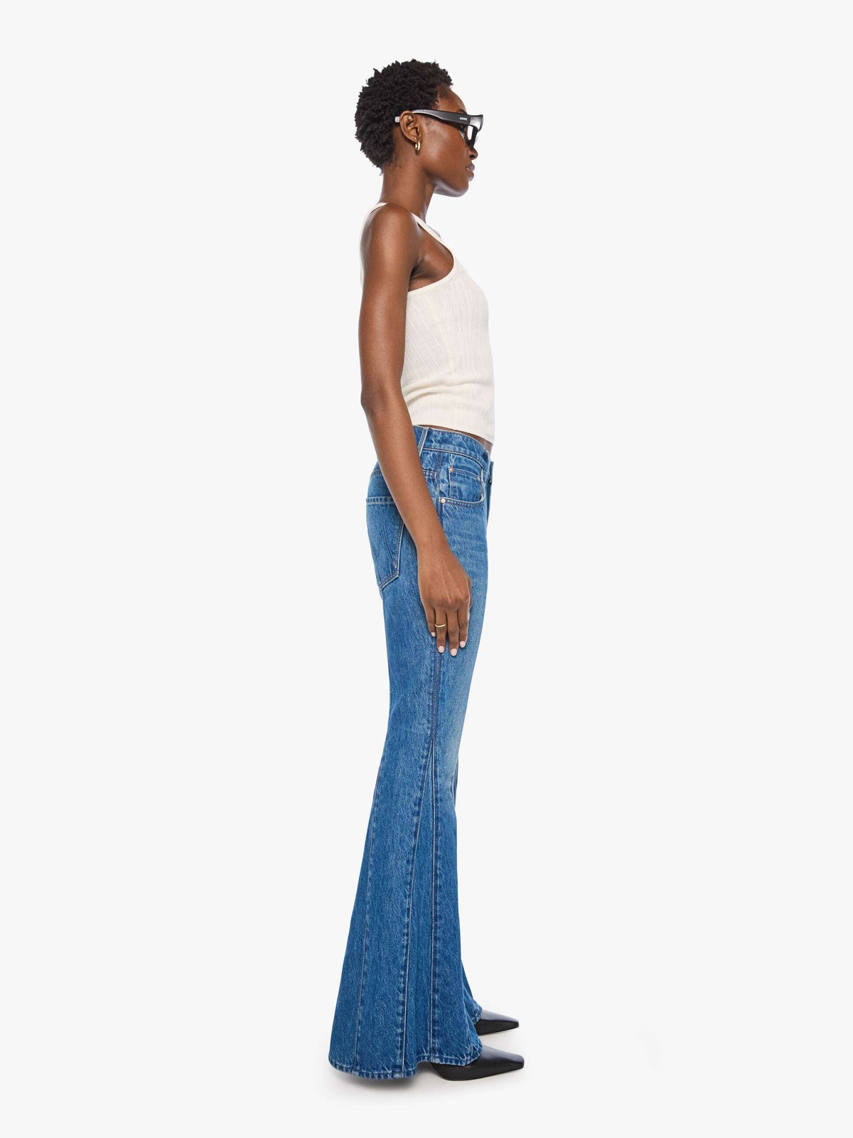 SEAMED DOLLOP HEEL JEANS