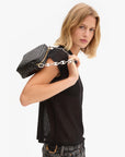 MIDI SAC IN BLACK DIAGONAL CHECK