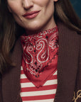 SILK BANDANA IN TRUE RED
