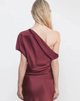 SILK SATIN DRAPED TOP
