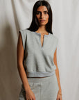 SLOANE MUSCLE TANK IN HEATHER GREY