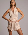 SLOAN VEST IN PEACH STRIPE