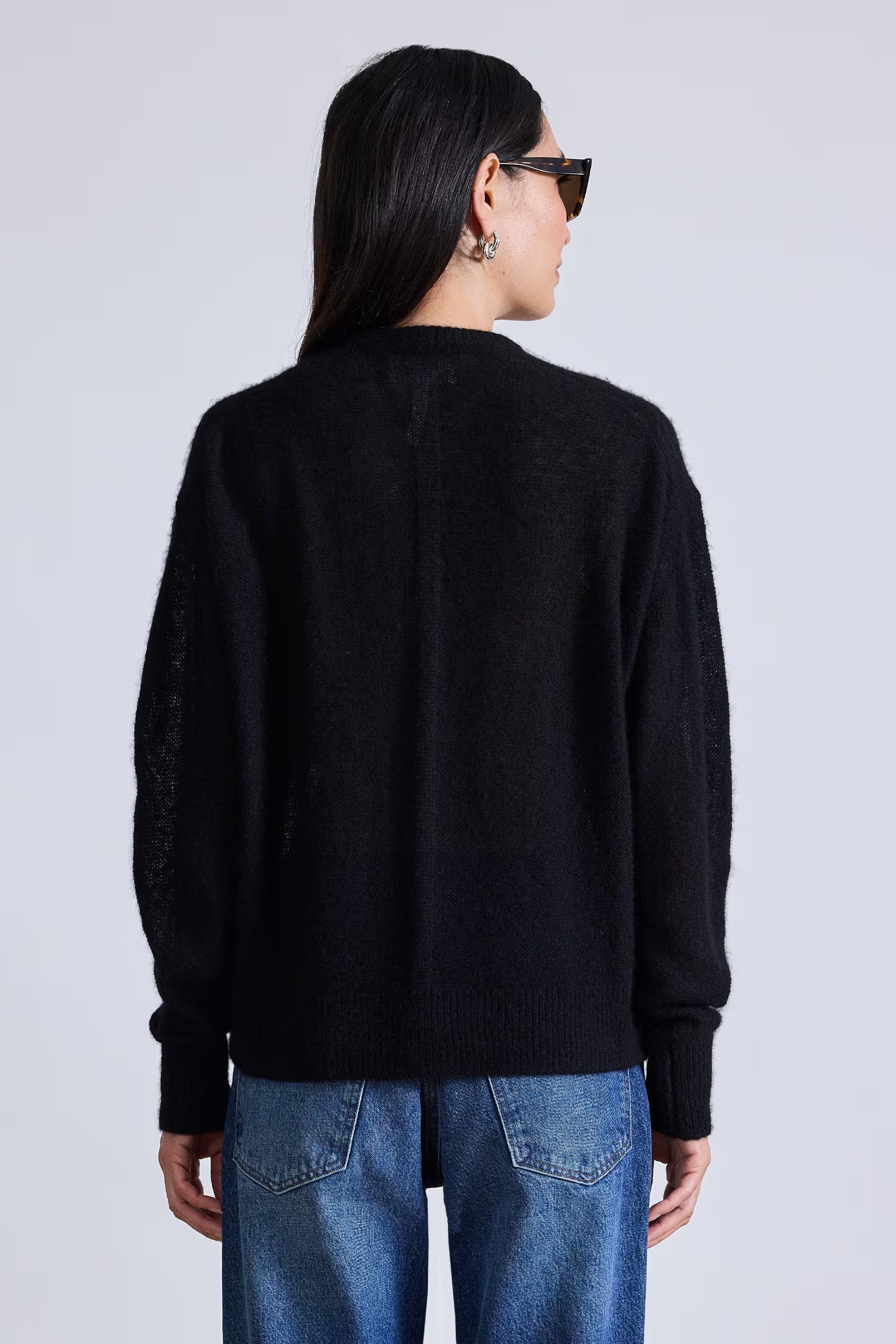 SOFTEST TISSUE WEIGHT SWEATER IN BLACK