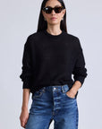 SOFTEST TISSUE WEIGHT SWEATER IN BLACK