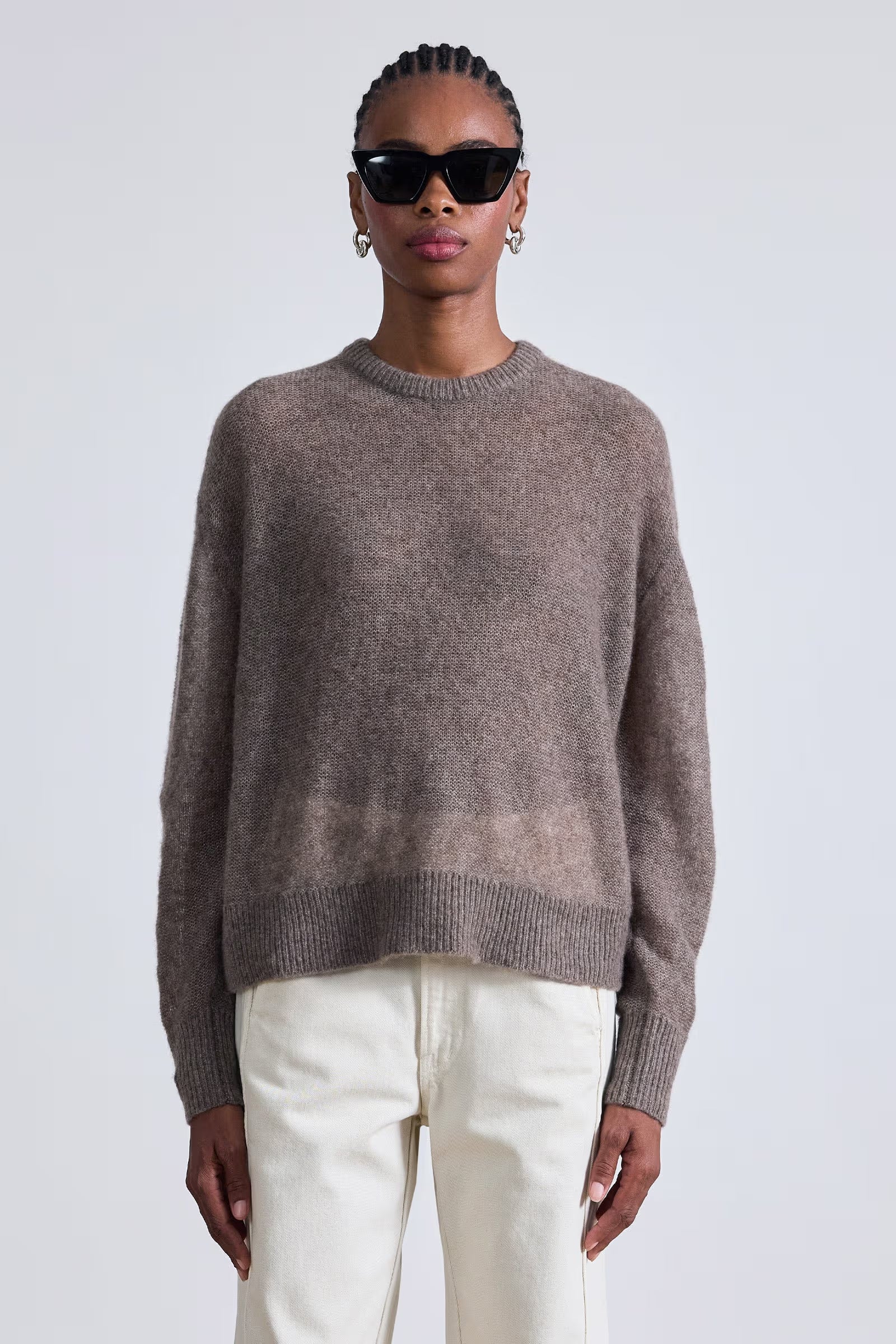 SOFTEST TISSUE WEIGHT SWEATER IN HAZELNUT