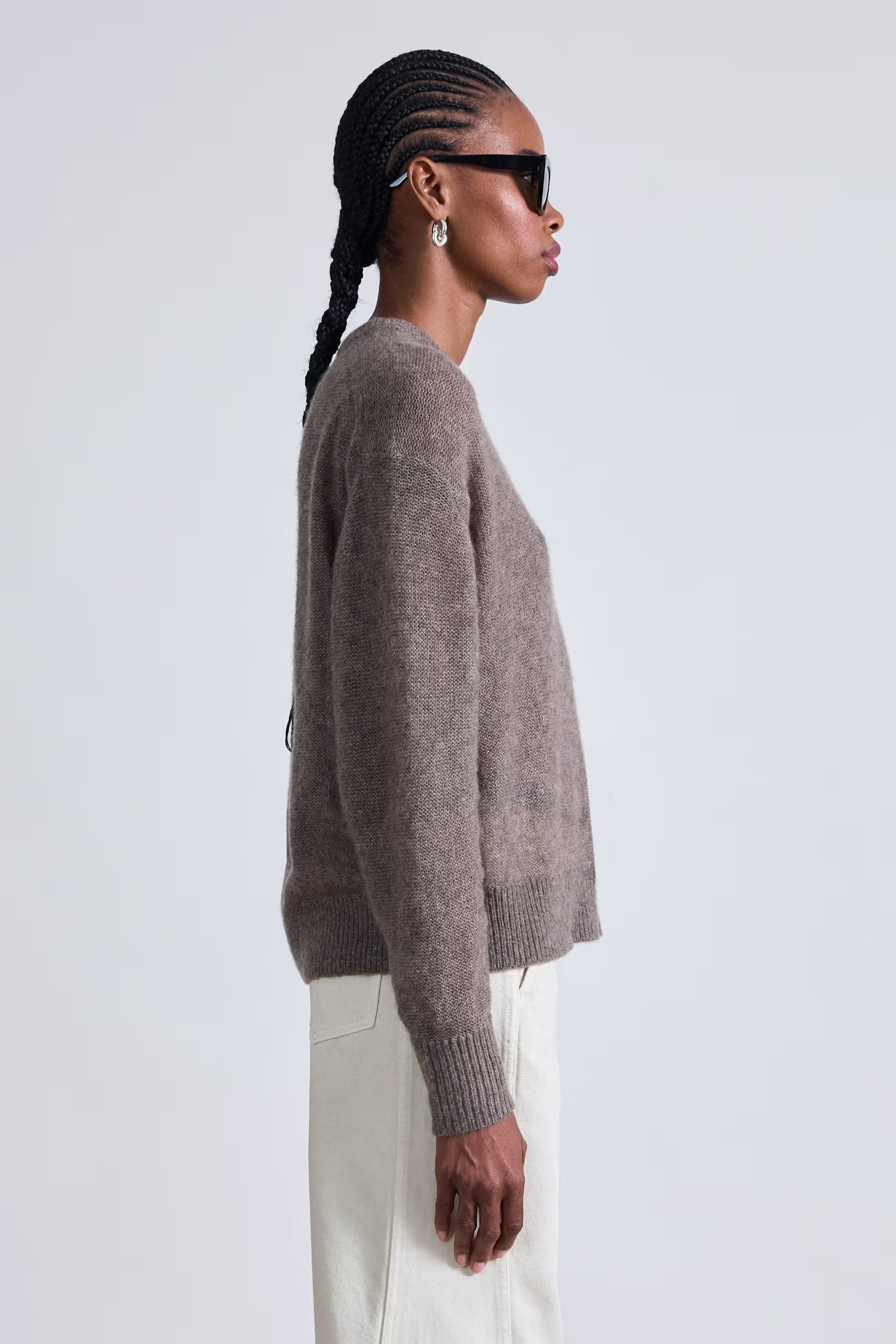 SOFTEST TISSUE WEIGHT SWEATER IN HAZELNUT