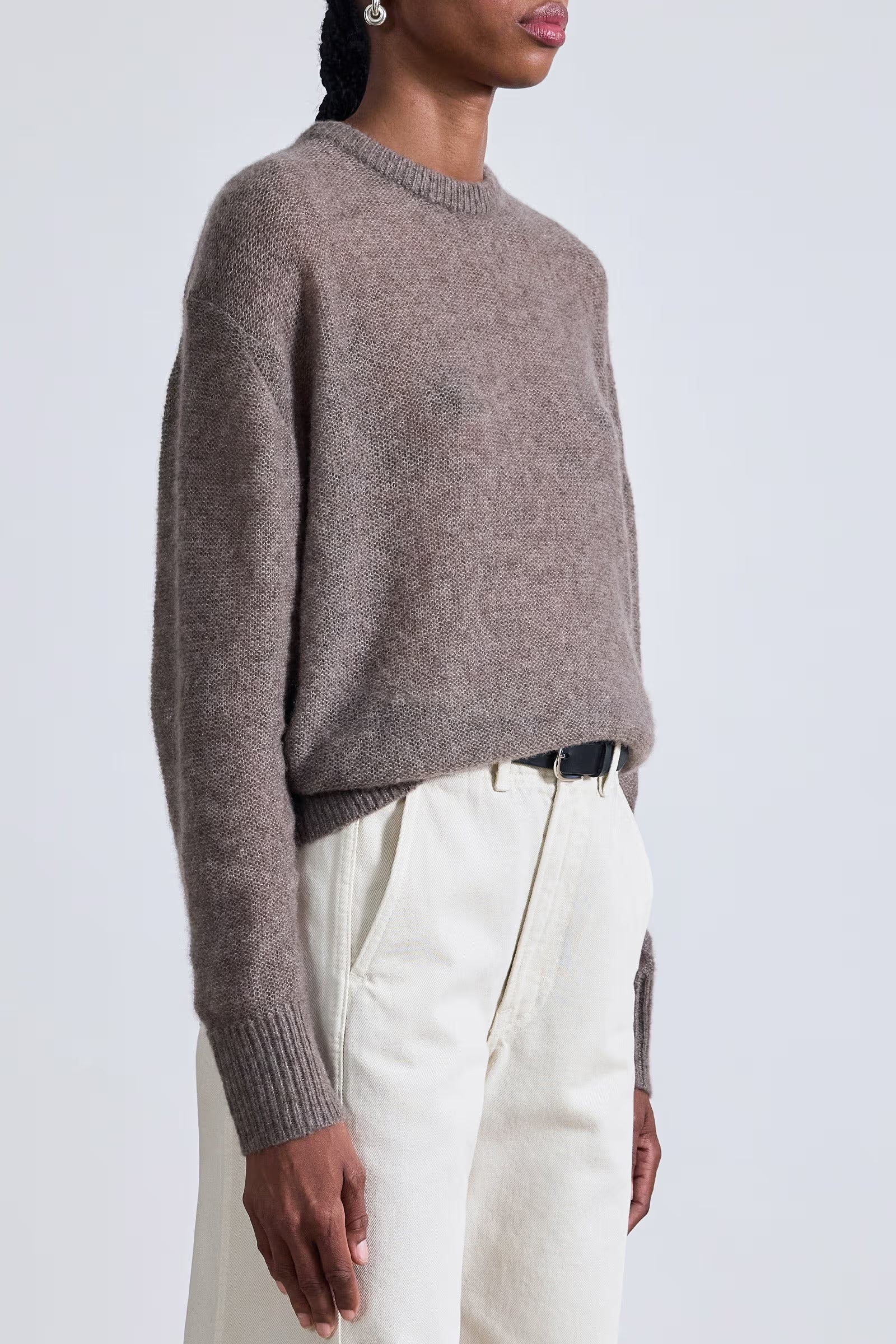 SOFTEST TISSUE WEIGHT SWEATER IN HAZELNUT