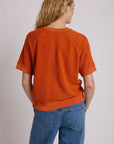 ZIGGY SHORT SLEEVE SWEATSHIRT IN BURNT ORANGE