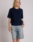 ZIGGY SHORT SLEEVE SWEATSHIRT IN NAVY