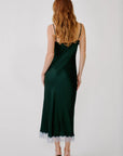 TAYLOR SILK DRESS IN HUNTER GREEN