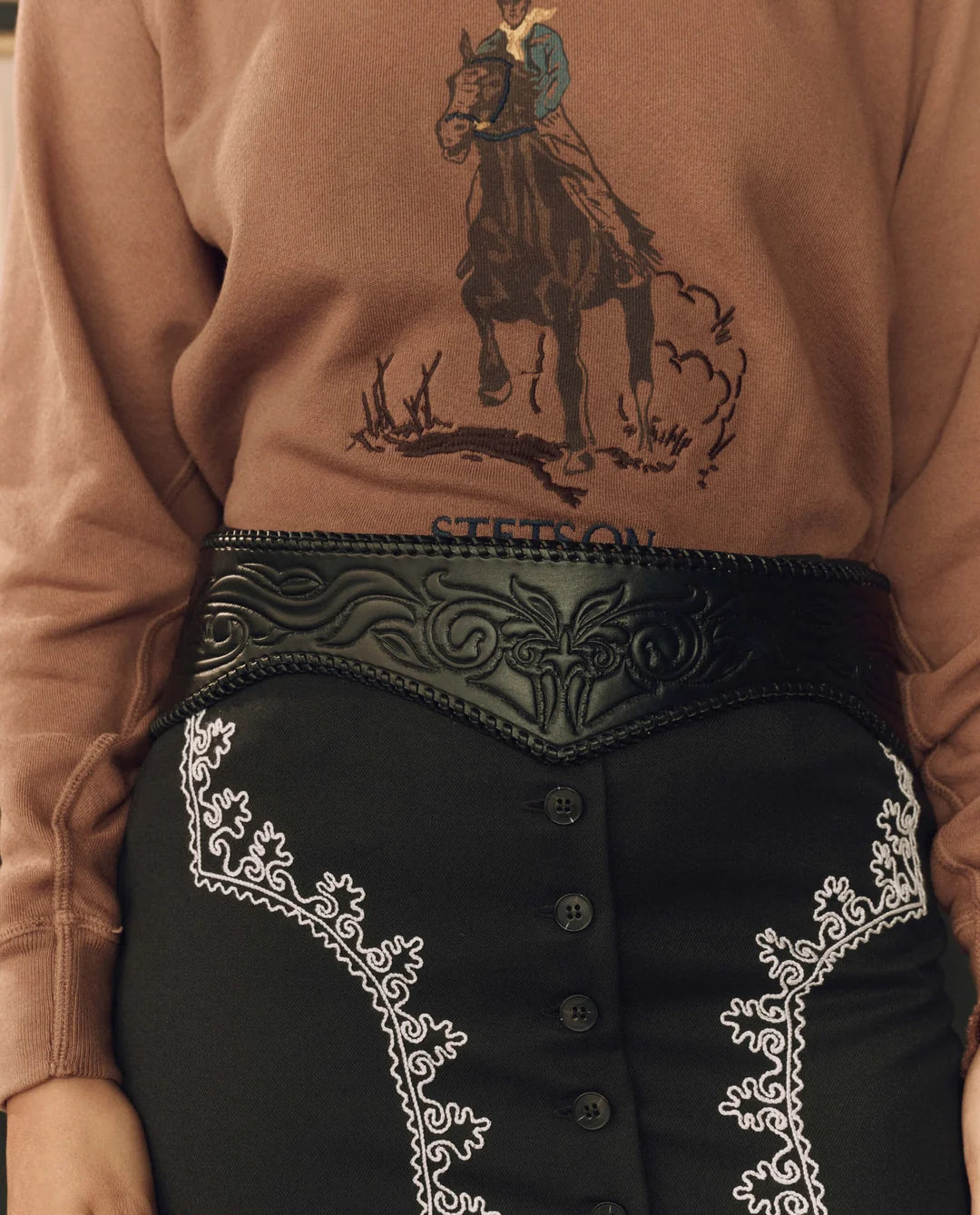 TOOLED CORSET BELT