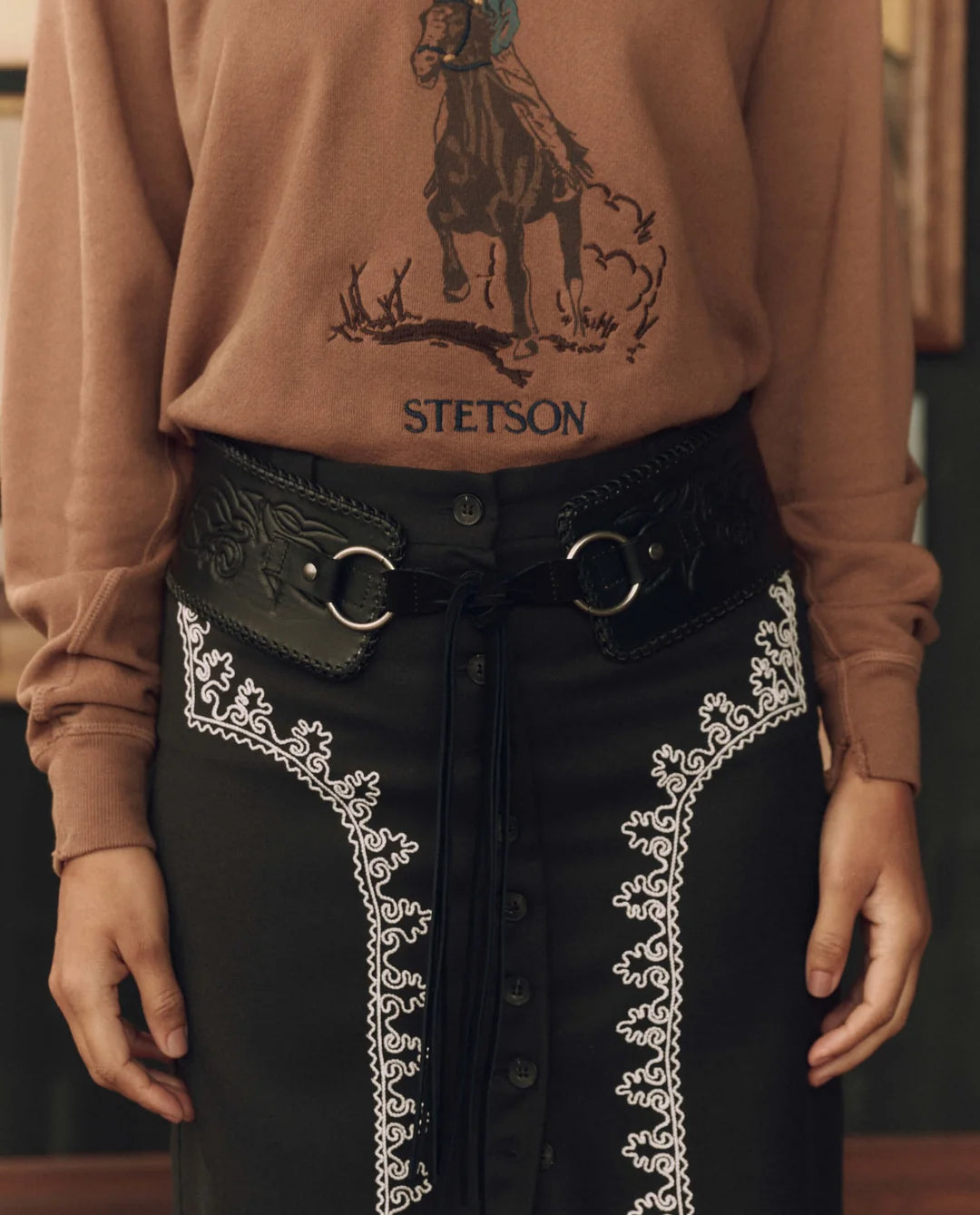 TOOLED CORSET BELT