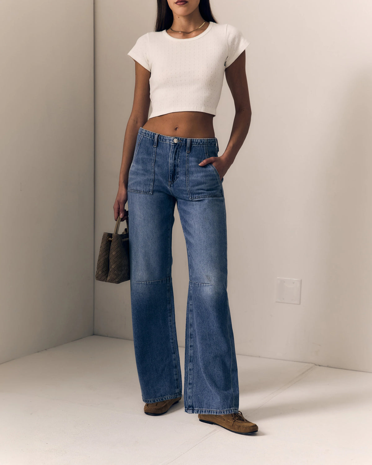 UTILITY SOFT BARREL LONG JEANS