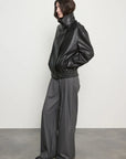 OVERSIZED LEATHER BOMBER JACKET
