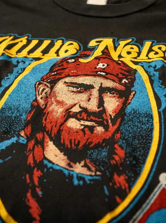 WILLIE NELSON CREW TEE - ON THE ROAD AGAIN IN COAL