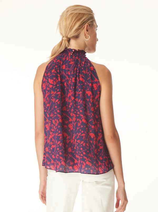 XENIA TOP IN NAVY THISTLE